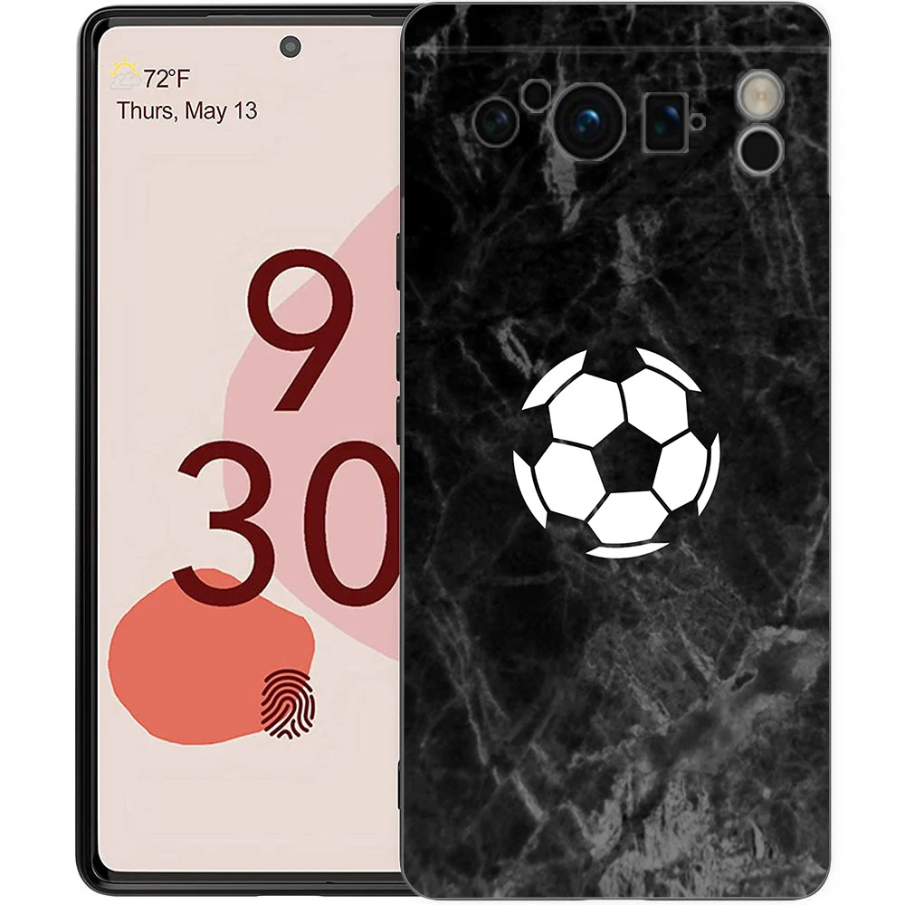 Soccer Ball Passion Shockproof Silicone Phone Case - Black Cover s