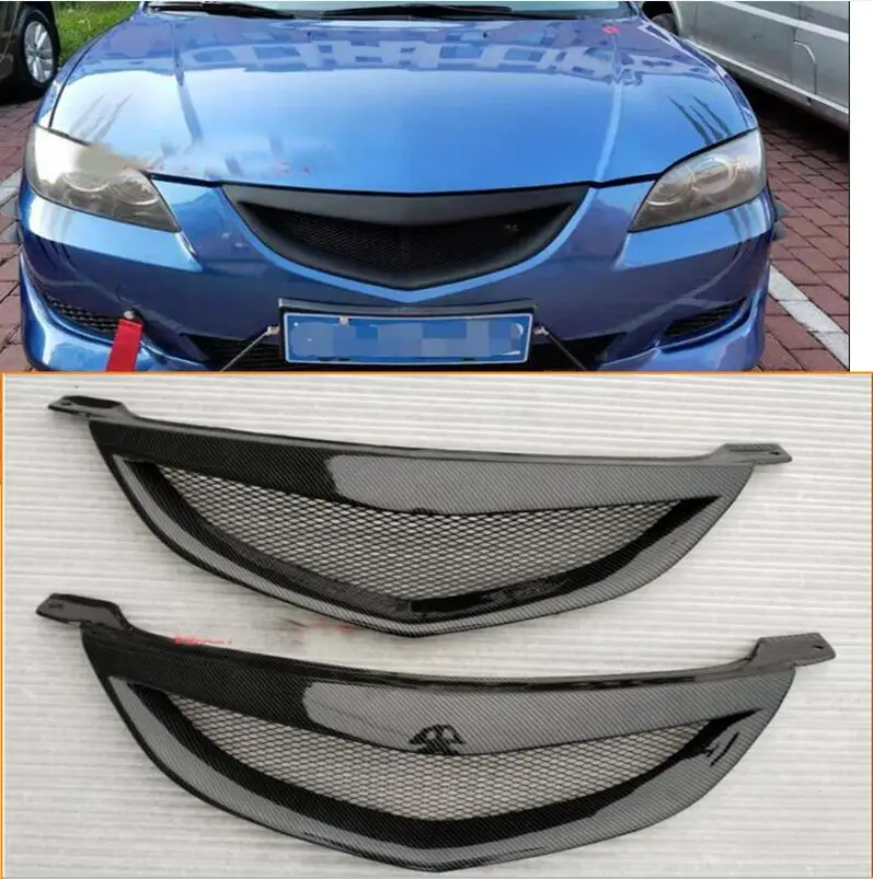 Carbon Fiber For Mazda 3 Sedan 2006 2012 Cover Racing Grill Bumper