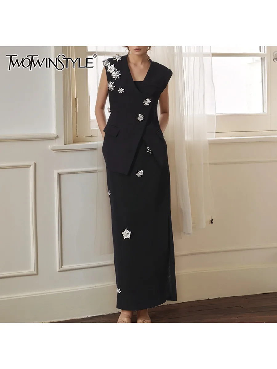 Anne Solid Spliced Lace Up Two Piece Set