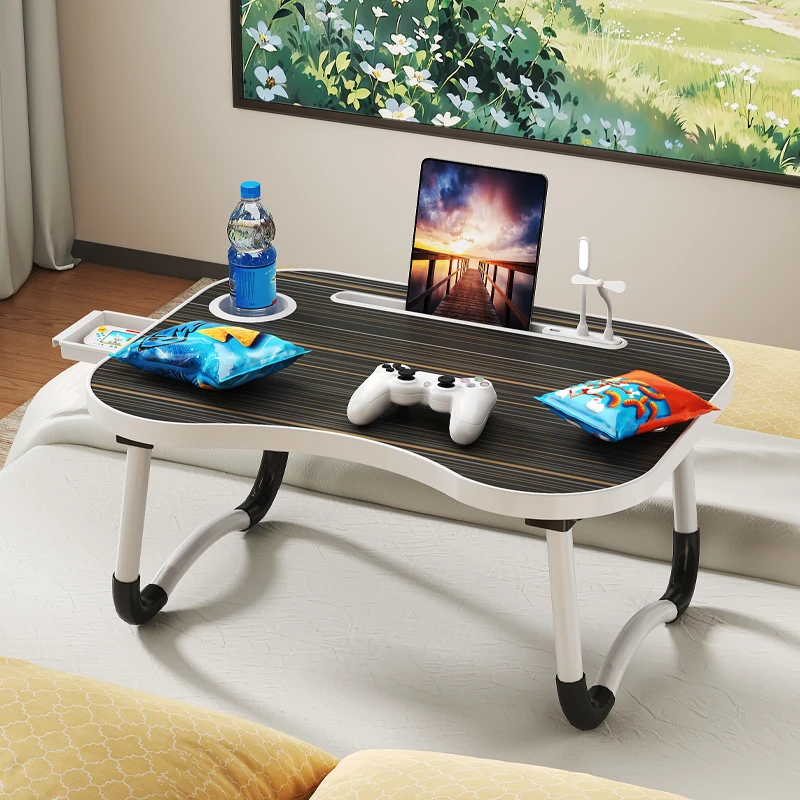 Laptop desktop cutlery and laptop bed holder, bedside table tray, breakfast bed tray, laptop table with cup holder and side draw