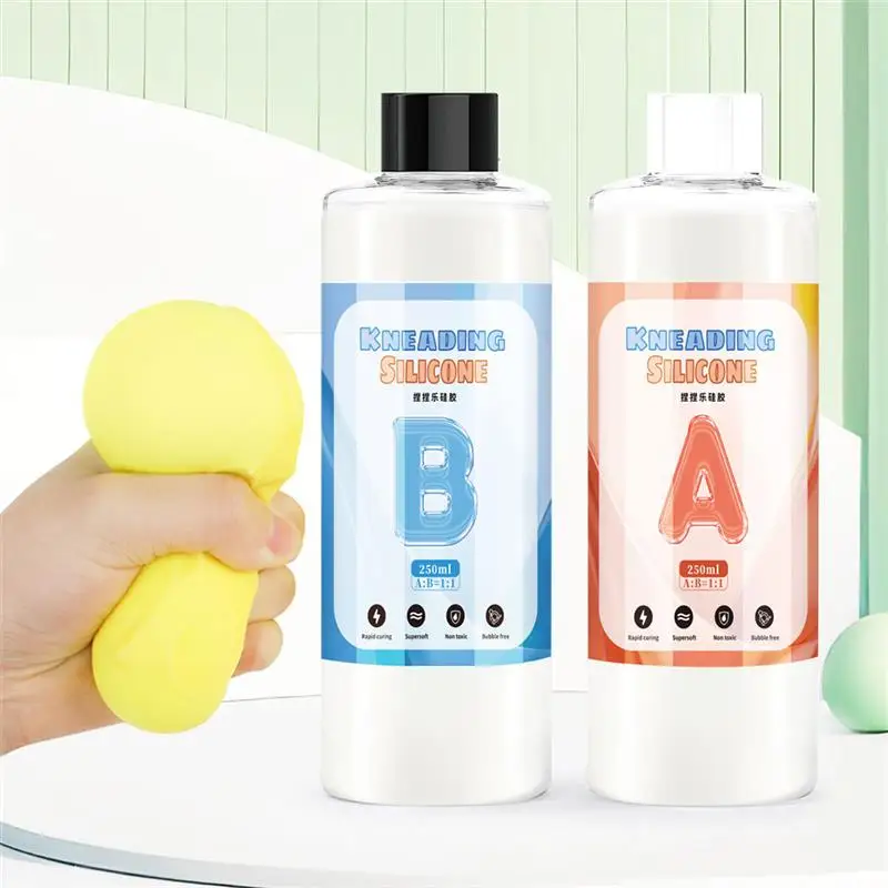 Description Picture 2 of item1:1 AB Epoxy Resin Glue Squishy Gel Kneading Extra Soft Liquid Silicone Mold Decompression Toys Gift Squeezing Toy Resin Glue