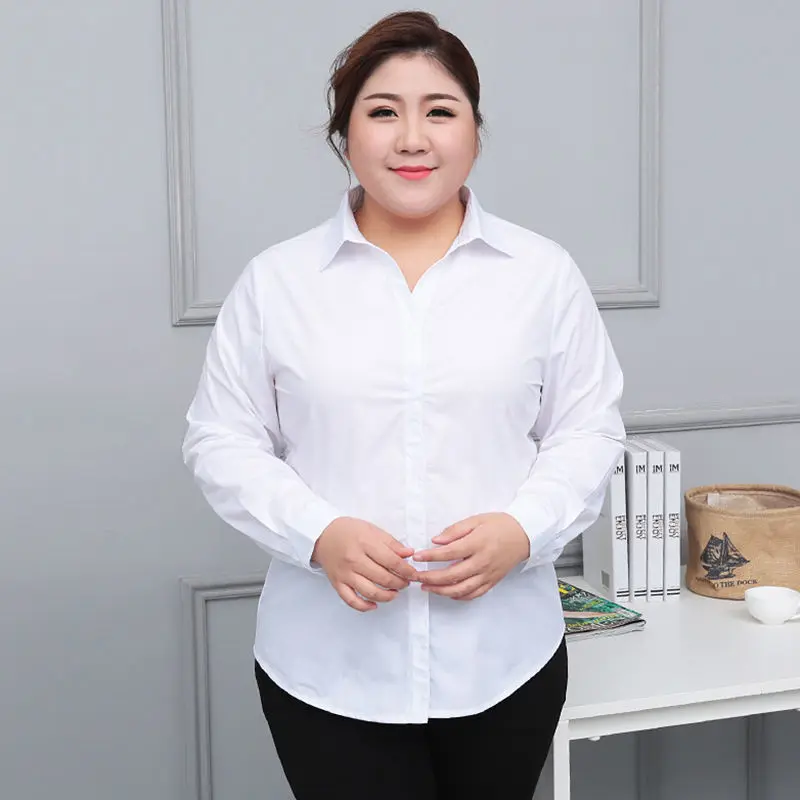 

Women Clothing Solid Formal Loose Oversized Shirts Spring Office Lady Casual Simple Workplace Blouses Female Commuting Top