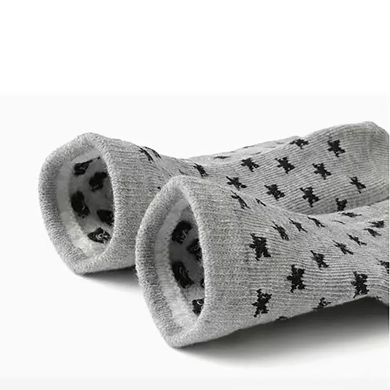 6 Pairs a Lot Baby Floor Socks Infant Stripe Thin Adhesive Socks Kids Boys Color Block Non Slip Socks 5