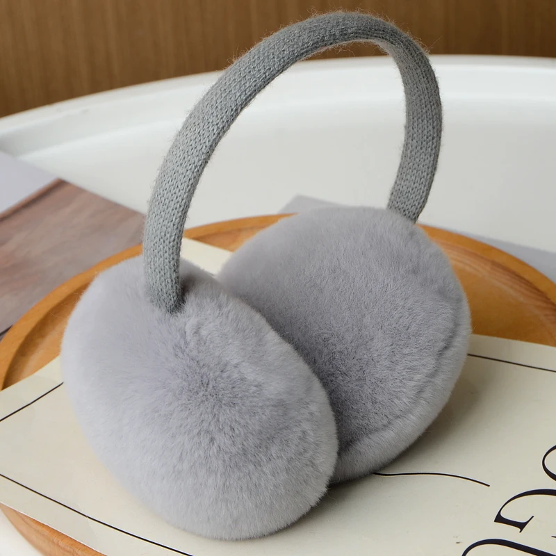 MPPM Natural Rex Rabbit Fur Earmuffs Winter Accessories for Women Winter Ear Muffs Fluffy Earmuff Ear Cover warm earmuffs fur earmuffs