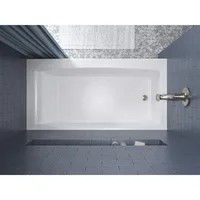 Alcove Bath with Integral Apron, Integral Flange and Left Hand Drain,  60-Inch X 30-Inch White Bathtubs 2