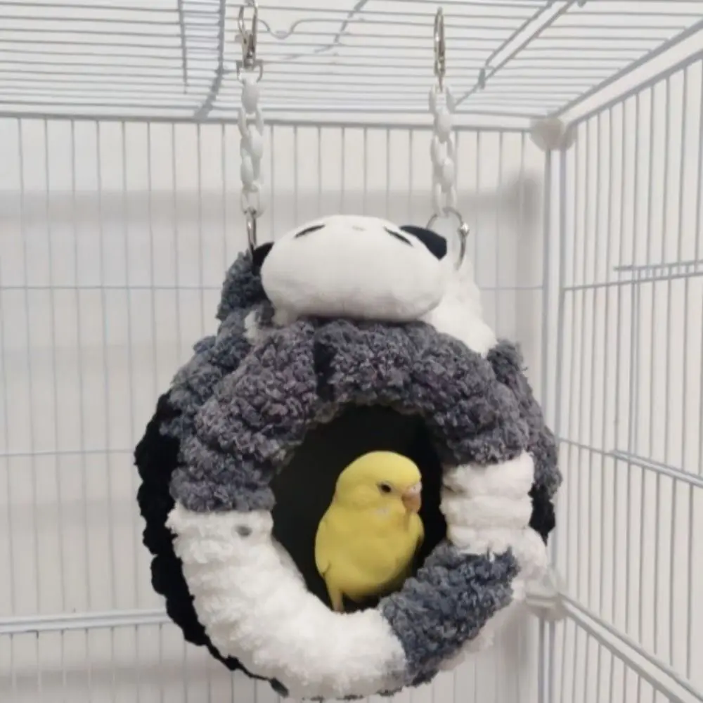Hanging Parrot Hideaway Warm Bird Nest Comfortable Thickened Bird Cage Bed Cartoon Panda Bird Cage Swing Indoor