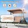 3 Seat Outdoor Porch Patio Swing 800lbs 2-in-1 Patio Swing Glider Chair with Adjustable Canopy & Removable Cushion Outdoor Adult 2