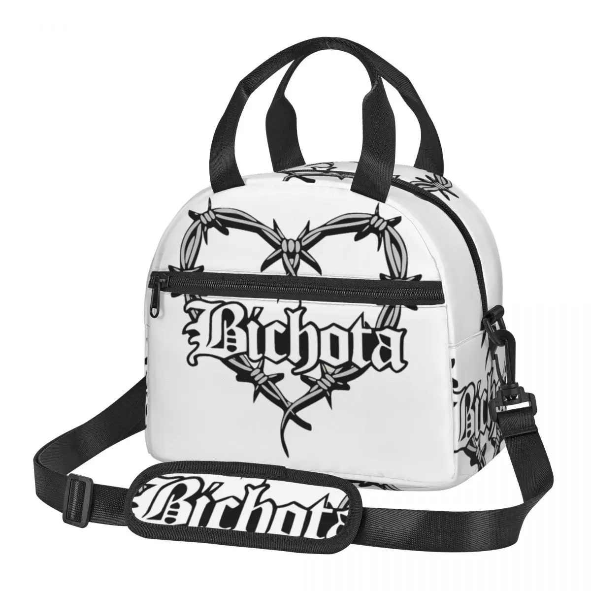Karol G Bichota Heart Large Thermal Insulated Lunch Bag With Adjustable Shoulder Strap Rapper Reusable Food Bag Lunch Boxes