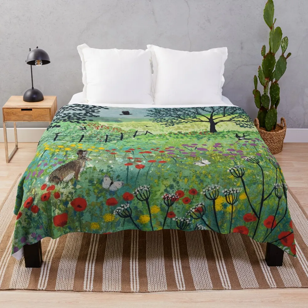 

In Summer Meadow Throw Blanket Decorative Sofa Decorative Throw For Baby Summer Beddings Soft Big Blankets