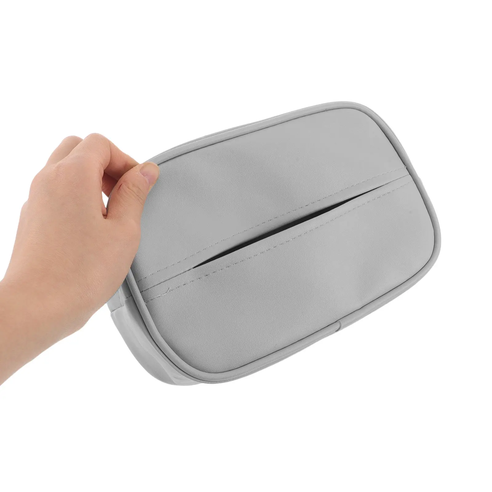 자동차 티슈 박스 홀더 PU 직사각형 8.6x5.5x2.4 인치 컵 홀더 팔걸이용 블랙 퀵 릴리스 버클 자동차용