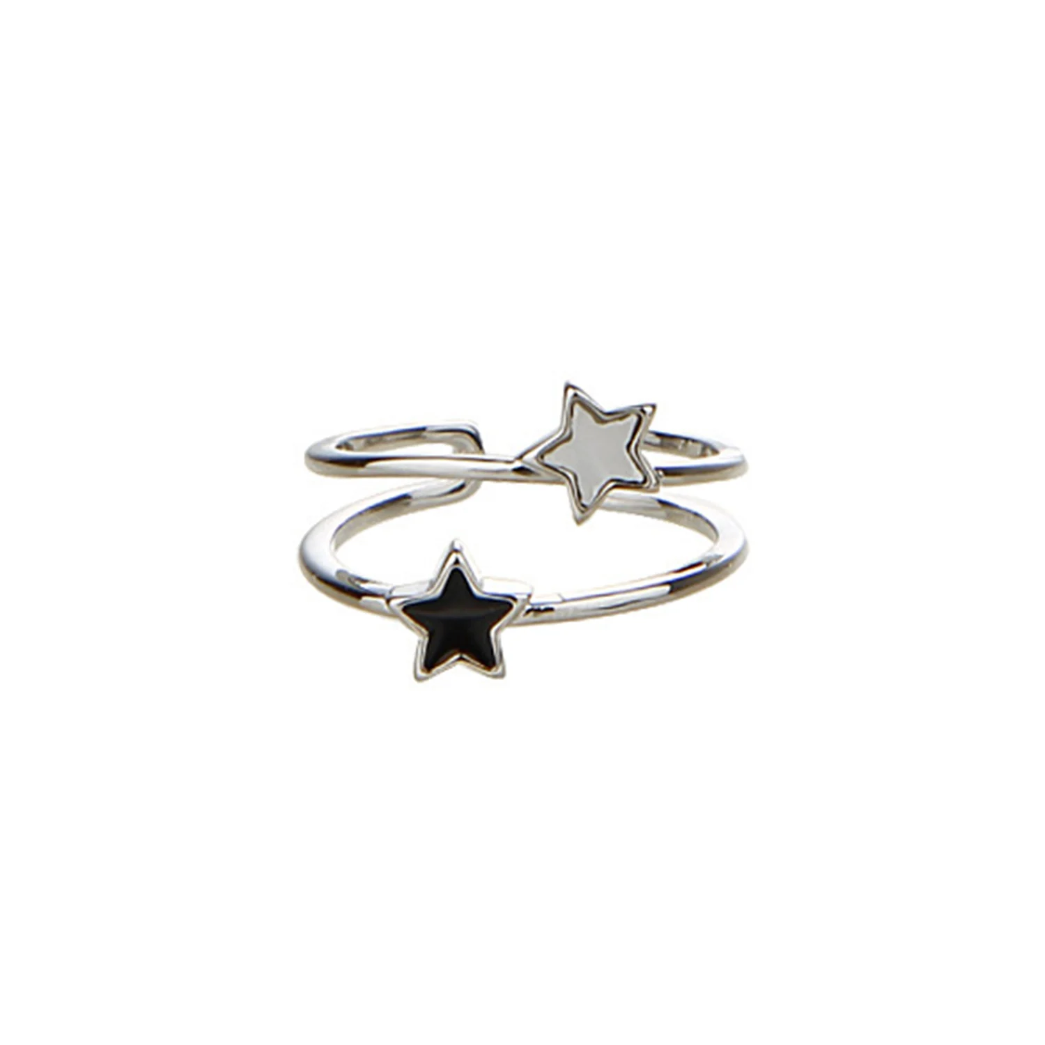 Offener Ring Mit Stern Zirkon Kristall Für Damen Ästhetischer Schmuck_voghion.com
