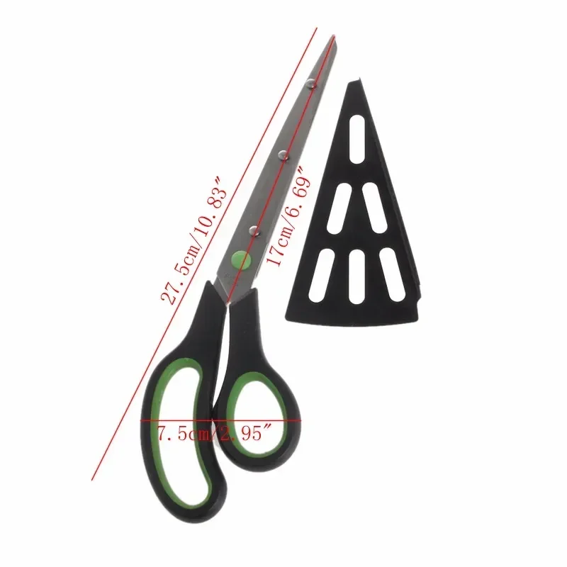 2 In 1 Multifunctional Scissors Pizza Slicer Cutter Server Tray Pizza Shovel Tool Kitchen Cook Gadget Stainless Steel