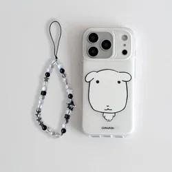 Adorable Dog White Acrylic Phone Case - Kawaii Korea Design - Xiaomi 17 (With Lanyard 1)
