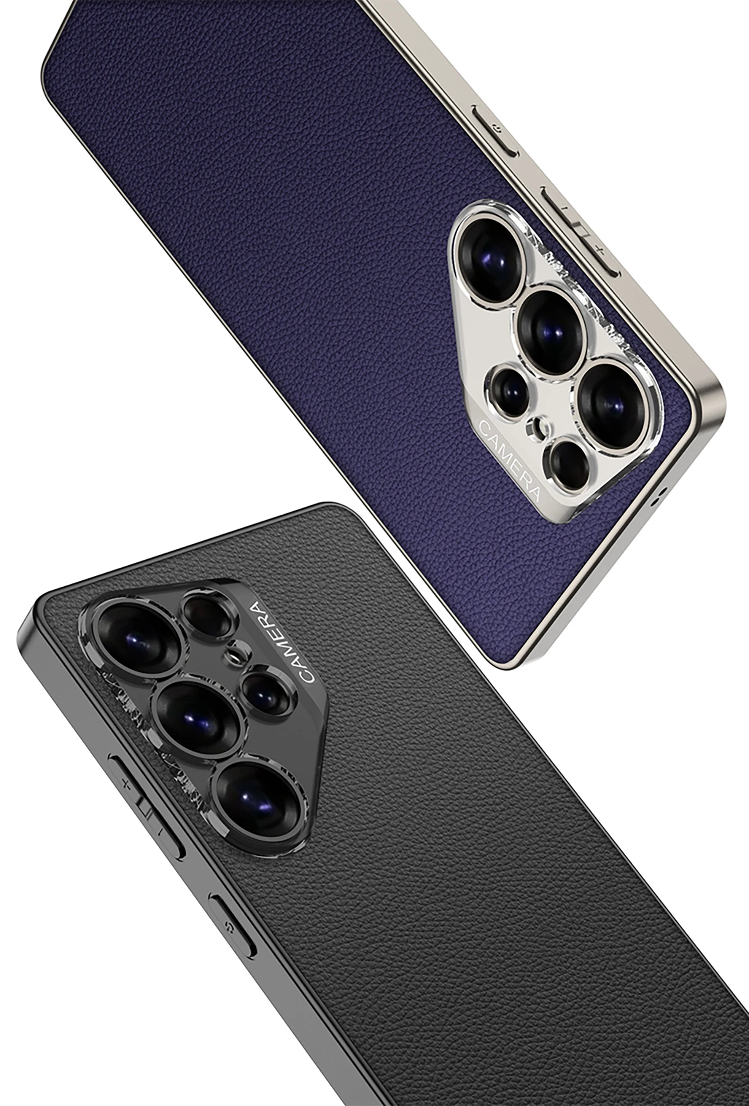 Original Case For Samsung Galaxy S25 Ultra Case Plain Leather Camera Protective