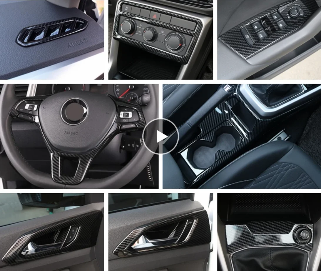 Per Vw Volkswagen T-Cross T Cross 2019 - 2022 Accessori Pannello Centrale Striscia Ac Air Glove Box Window Lift Cover Trim