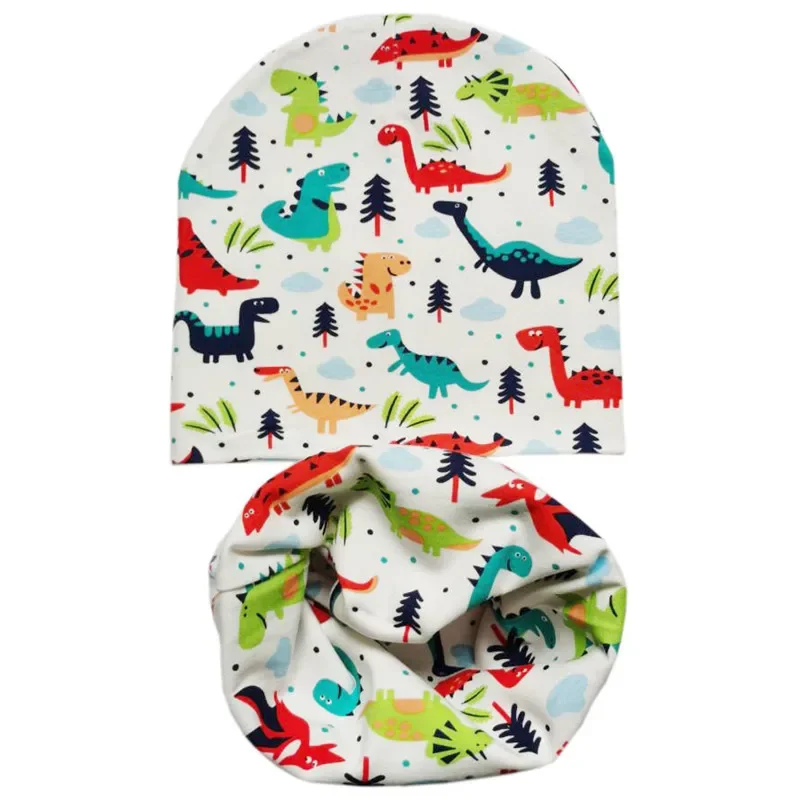 New Spring Autumn Cotton Baby Hat Warm Beanies for Boys Girls Outdoor Kids Head Cover Neck Collar Children Hat Scarf Set children hat scarf set