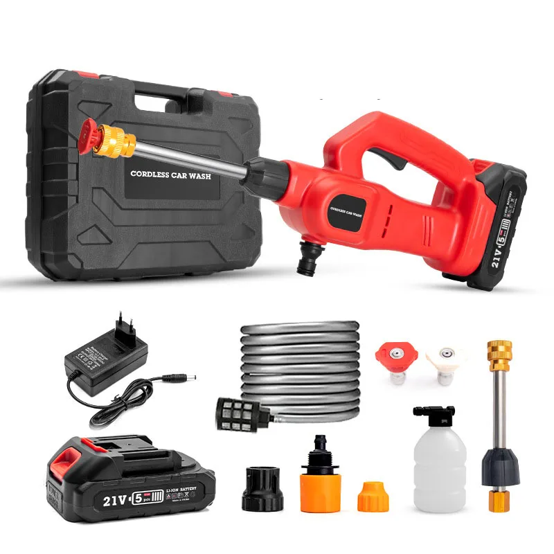 Household Lithium Battery Electric Water Gun Cordless Pressure Washer Power Tools Car Wash Gun