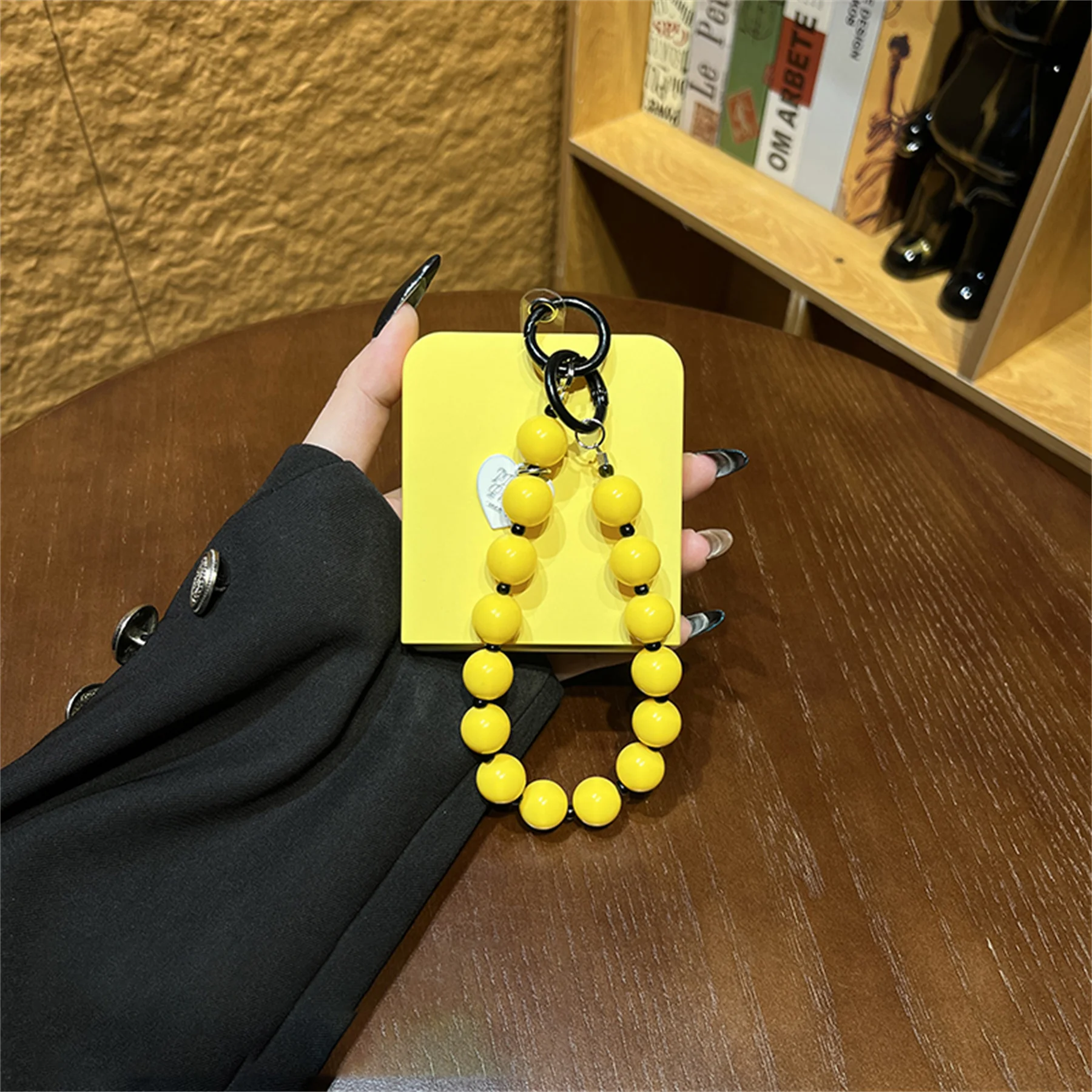 Candy Color Phone Case with Heart Bead Bracelet