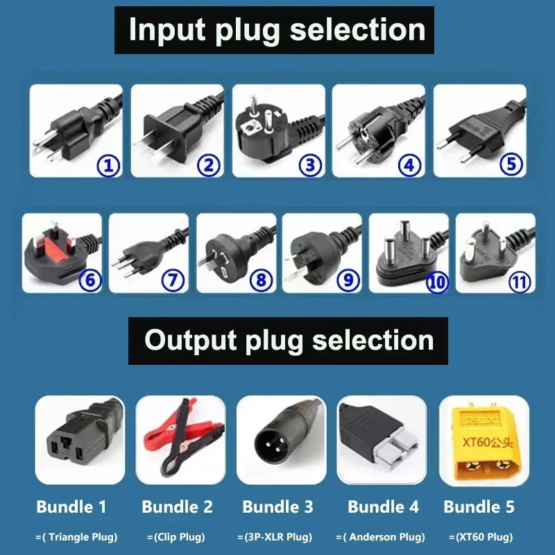 Lithium ion Charger 48V 60V 72V 5A 8A 10A 12A 15A 20A 13S 16S 20S 54.6V 67.2V 84V High-power Intelligent &Display Metal Shell