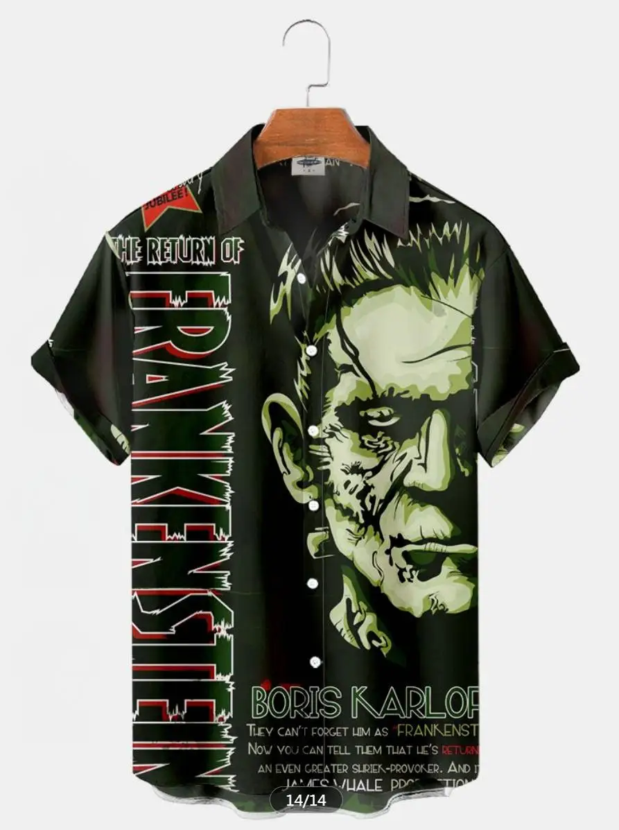 Designer Casual Streetwear Party Performance Tops 3d Men Clothing Horror Movie Hannibal Characters Hawaiian Men's Shirts