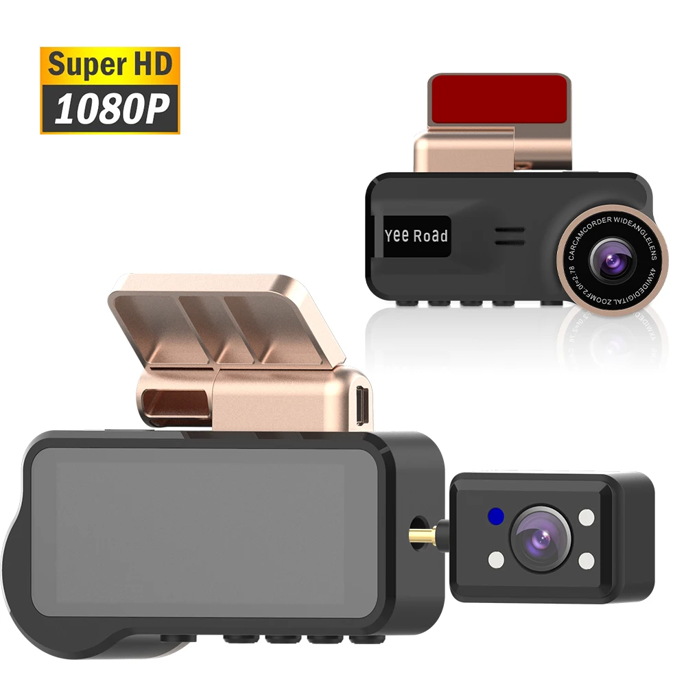 Dual Lens Car DVR Dash Cam Video Recorder G-Sensor 1080P Front And Inside Camera 3.16&quotIPS Screen for Uber Taxi Driver | Автомобили и