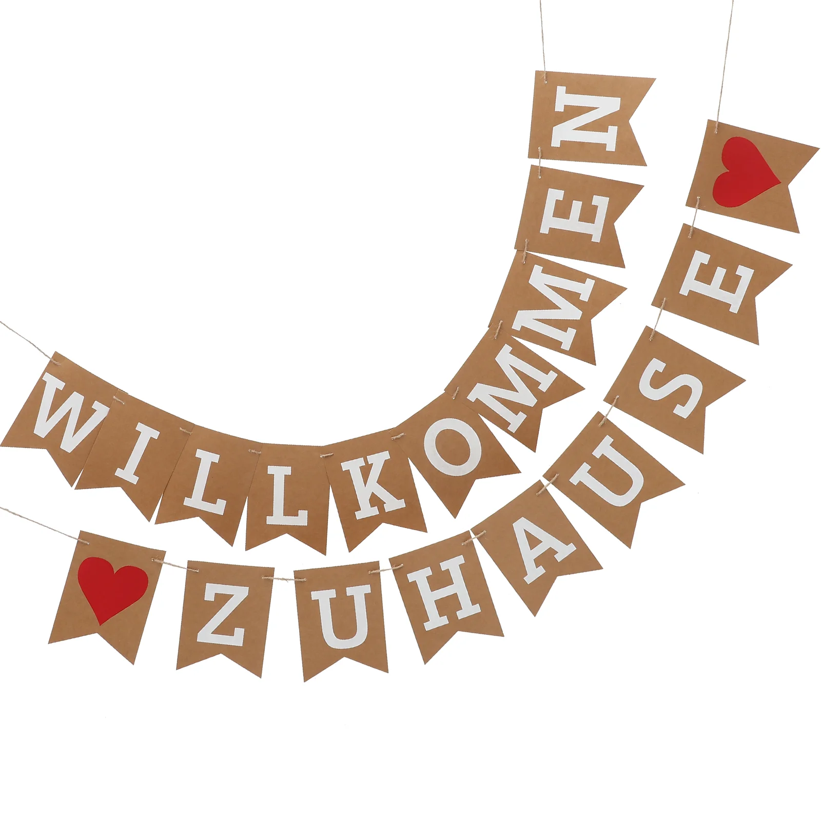 

Printing Bunting Family Gathering Party Swallowtail Banner Heart Printing Garland Kraft Paper Dovetail Shape Flag Party