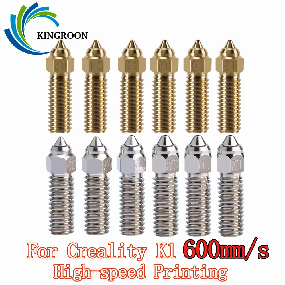 ForCREALITYK1HighSpeedNozzle04mm06mmBrassCopperAlloyNozzle