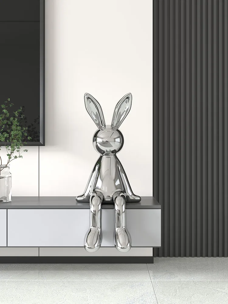 

Creative Sitting Posture Electroplated Rabbit Ornaments,Home Living Room TV Cabinets,Foyer Cartoon Tabletop Decoration,Gifts
