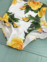 2024 Summer New Design Floral Printed Girls 2 Piece Swim Suits For Baby one Piece  Swimsuits 5