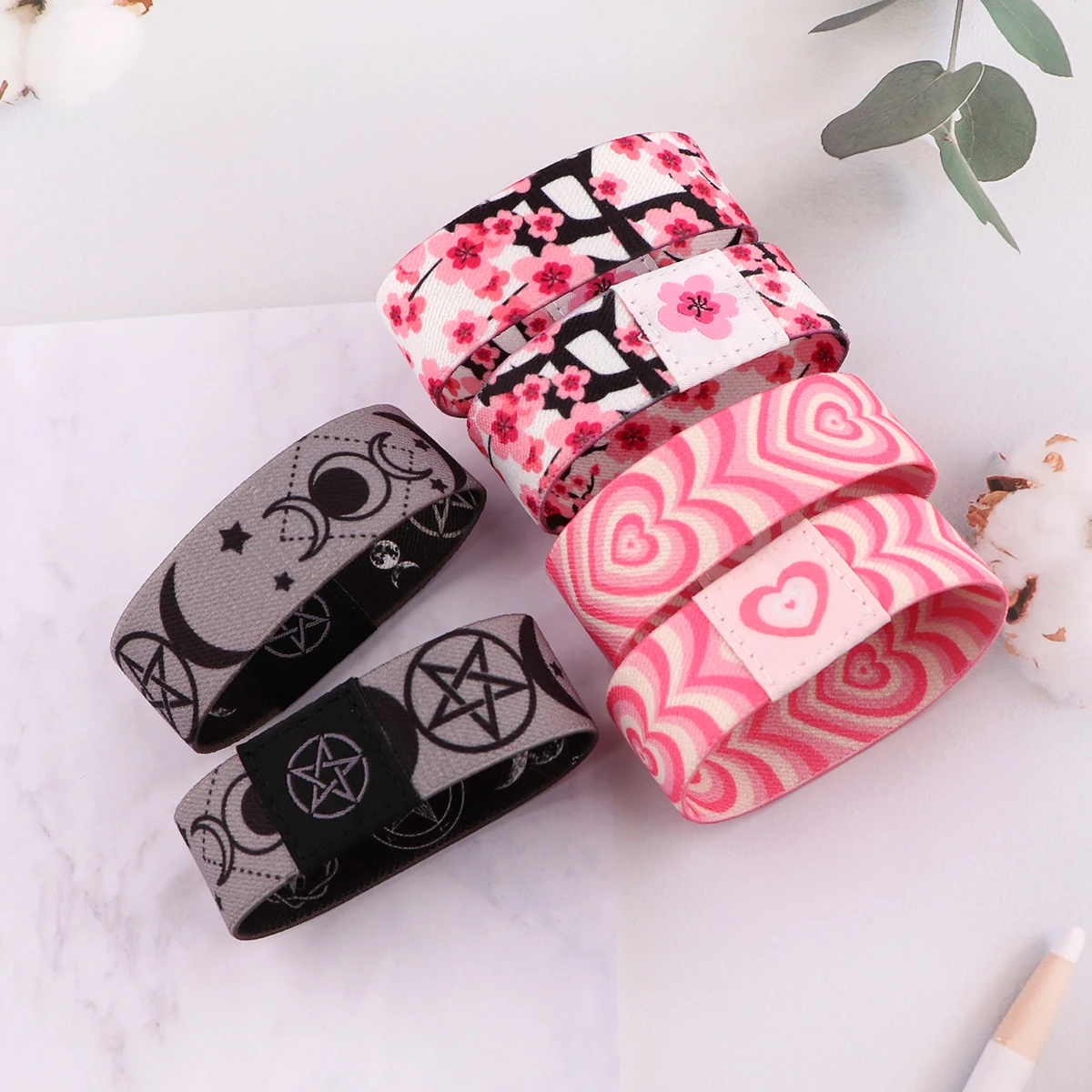 Pink LOVE Bracelet For Women Sakura Wristband Moon Goddess Elastic Rope Bracelet Fashion Bangles Girls Jewelry