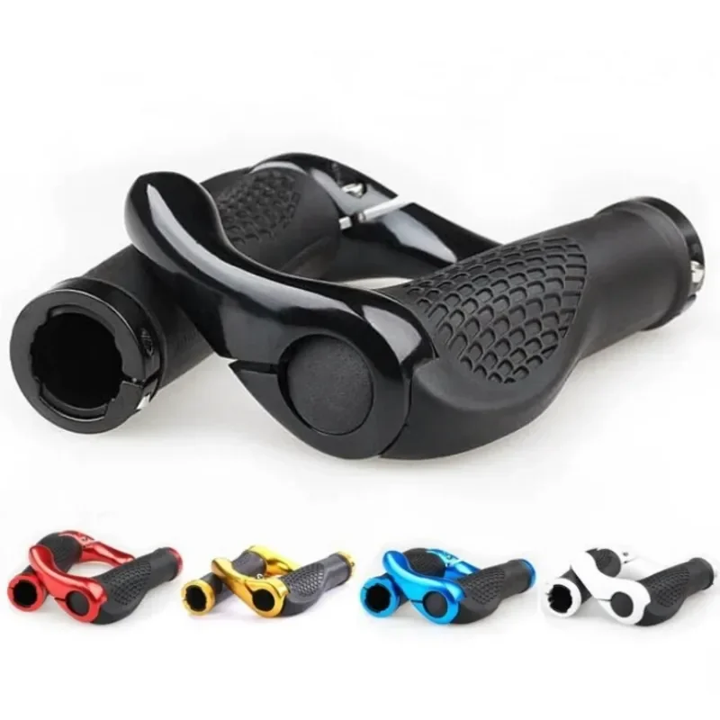 Bicycle Handlebar Grips Grip Handlebar End Cap Aluminium Alloy Lock Mountain Handle Bar Grip Bike Anti-Skid Rubber Bicycle Skid-Proof Grips