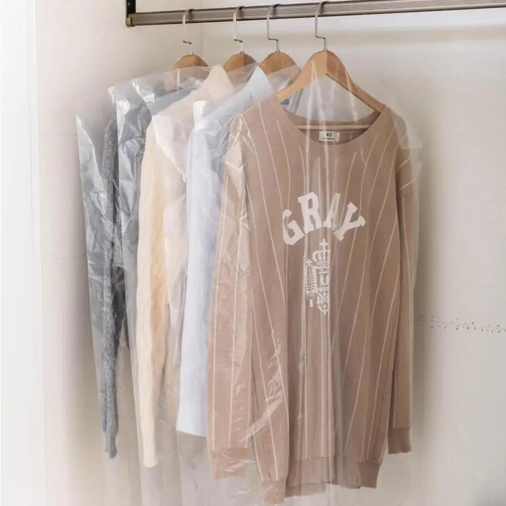 Description Picture 3 of itemClothes Dust Cover Plastic Waterproof Transparent Clothing Covers Home Storage Bag Clothing Hanging Garment Bag Wardrobe Storage