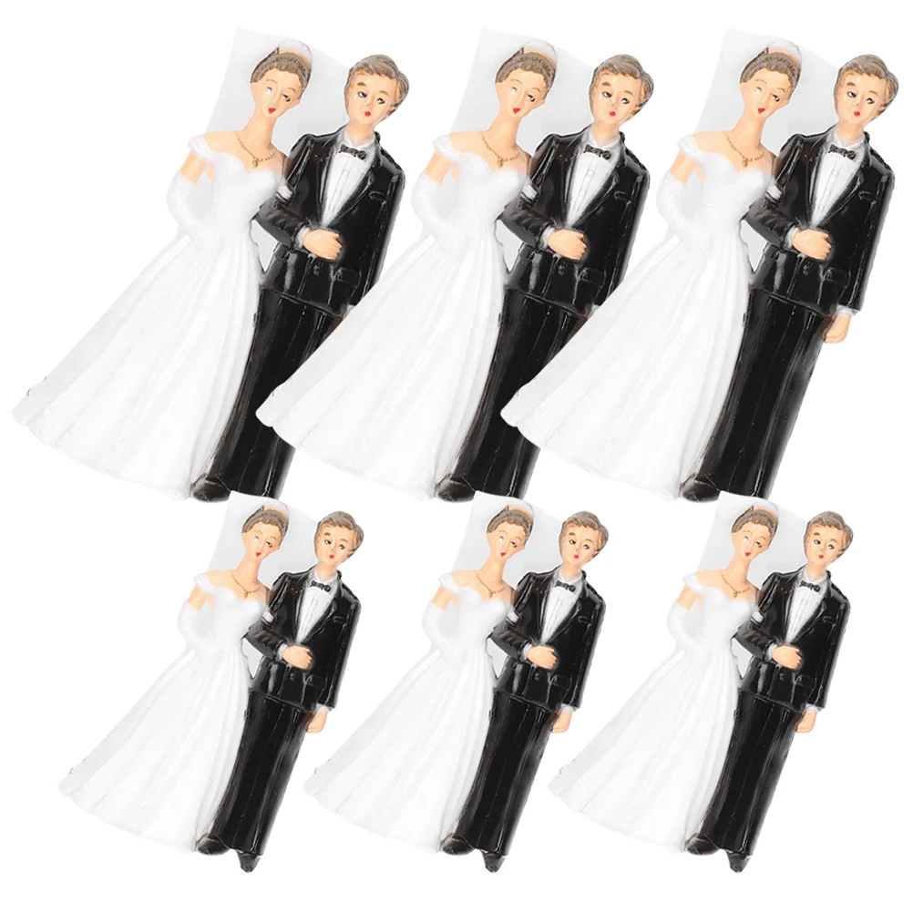 

Bride Groom Figurine Wedding Couple Statue Cartoon Couple Figure for Wedding Cake Decor
