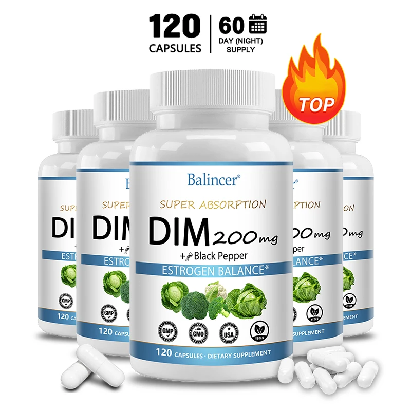 DIM Supplement 200mg Diindolylmethane Maintains Hormonal Balance with Estrogen for Menopause and Mid-life dim supplements