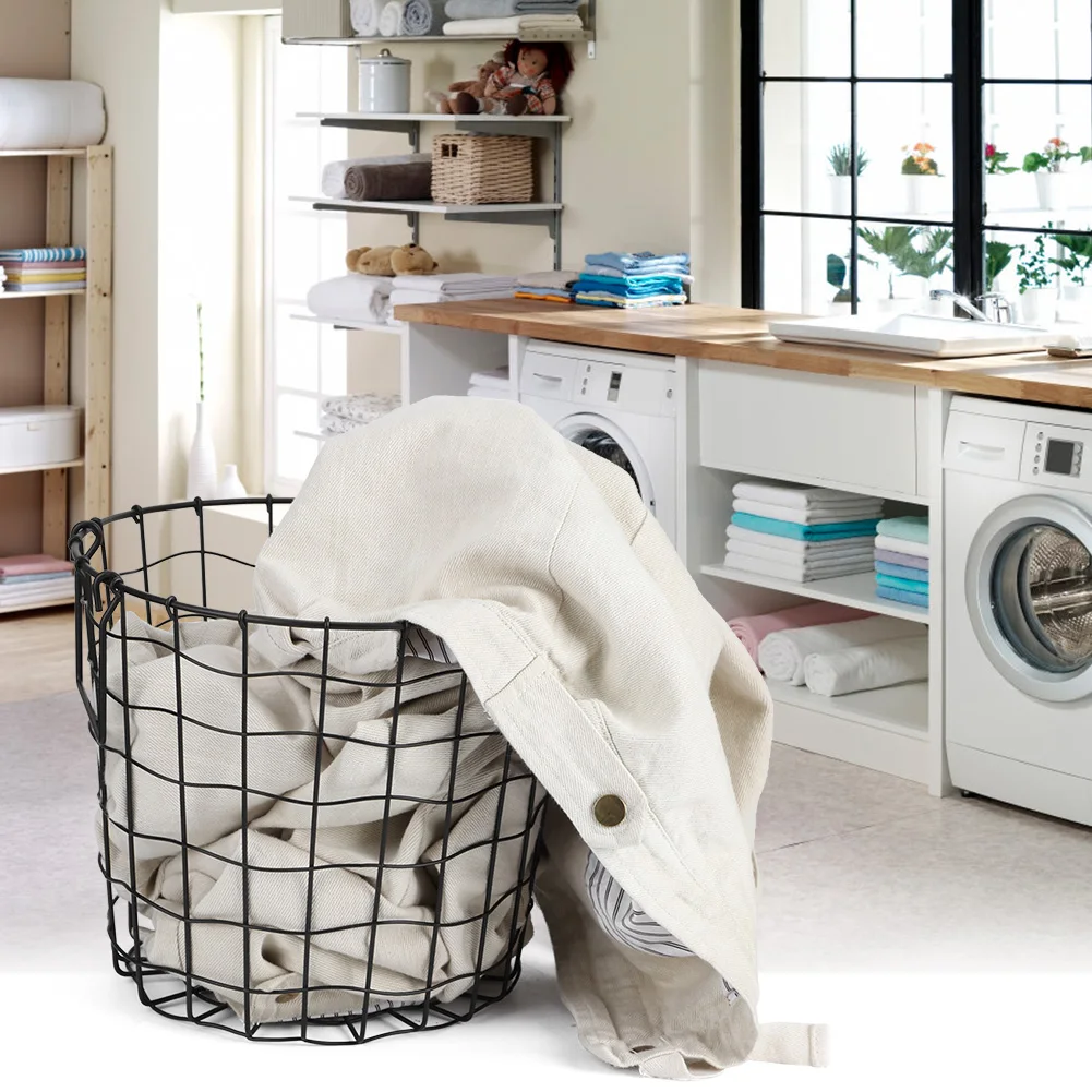 

Household Bathroom Iron Dirty Clothes Laundry Basket Storage Holder Organizer