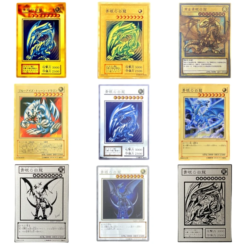 

Yu Gi Oh Animation Characters Blue-Eyes White Dragon Electroplating Mirror Card Anime Classics Game Collection Toy Gift