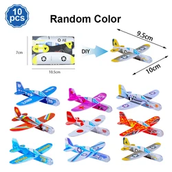 Foam Glider Planes - DIY Hand Tossed Flying Airplane Toy for Boys' Birthday Party Favors and Outdoor Fun (Random Color 10pcs)