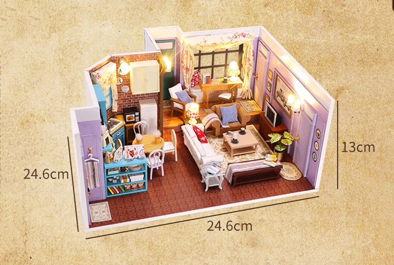 DIY Monica's Apartment DIY Dollhouse Kit