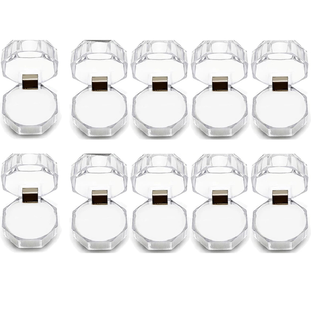 Acrylic Crystal Ring Storage Display Box Storage Organizer Case Clear Package Box for Jewelry Packaging Collection