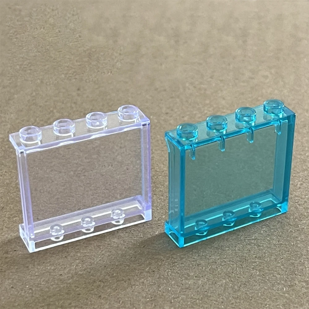 5개 투명 패널 블록 1x4x3 도트 창문 벽 집 건축 액세서리 DIY 집 벽돌 장난감 부품