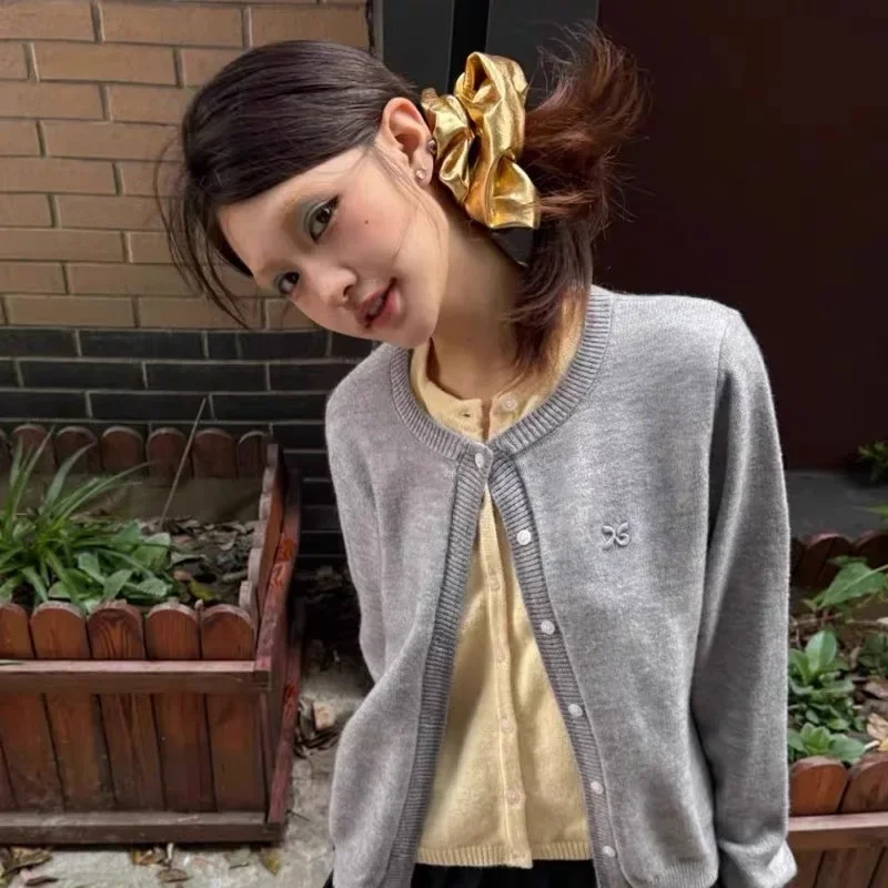 Y2K Style Silver Metal Medium Hair Ties Simple Elastic Hair Bands for Women Girls Fashionable Hair Accessories Daily Headwear