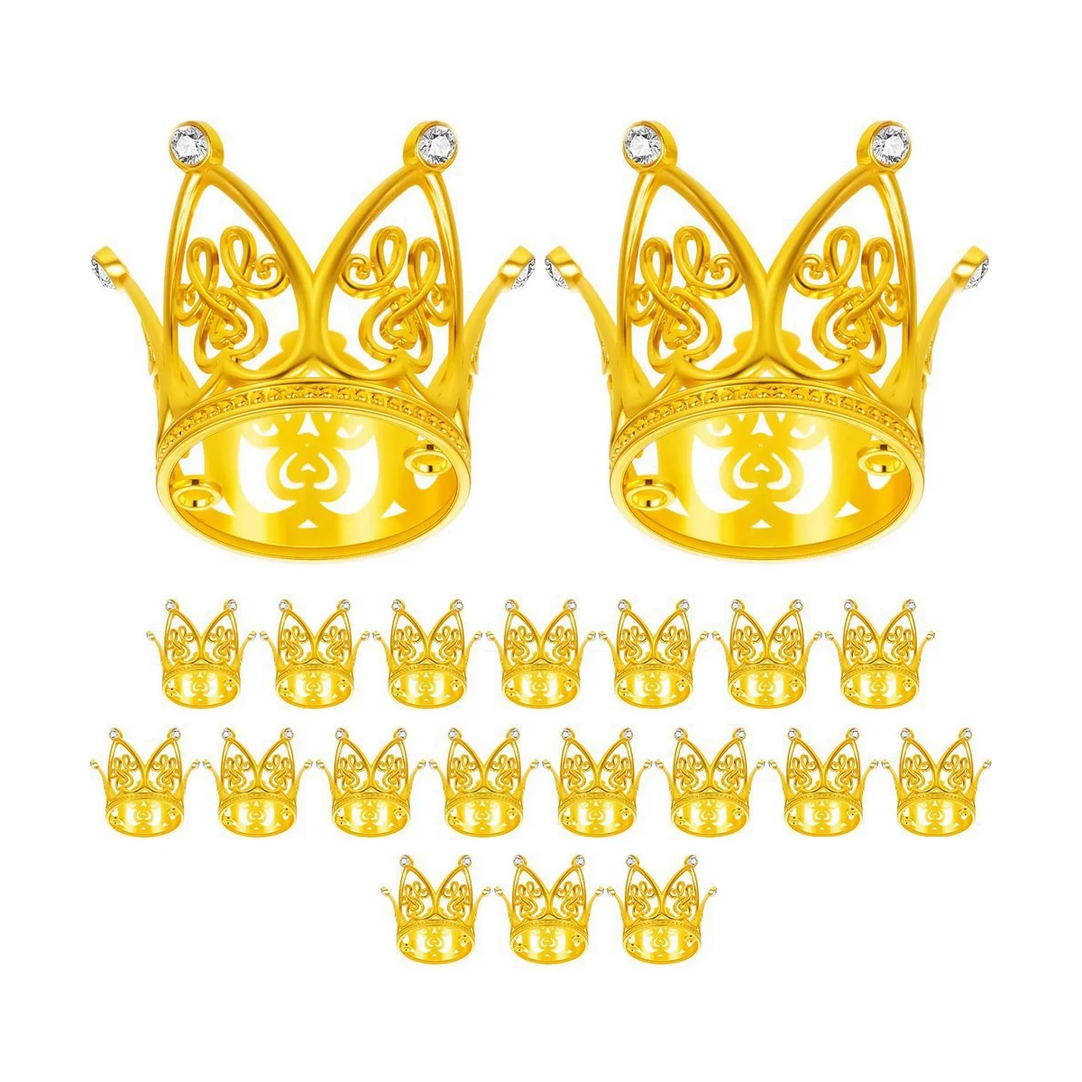 

20Pcs Crown Cake Topper Mini Baby Crown Gold Crown Cupcake Toppers for Birthday Party Baby Shower Cake Decorations