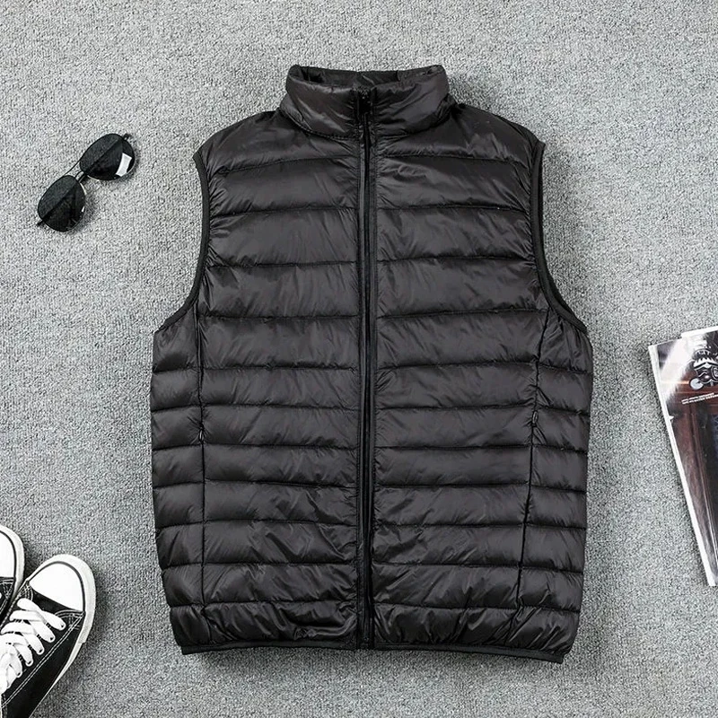 

Winter Men Duck Down Vest 2024 Coat Ultralight Sleeveless Puffer Vest Jacket ultra thin warm lightweight down jacket Waistcoat