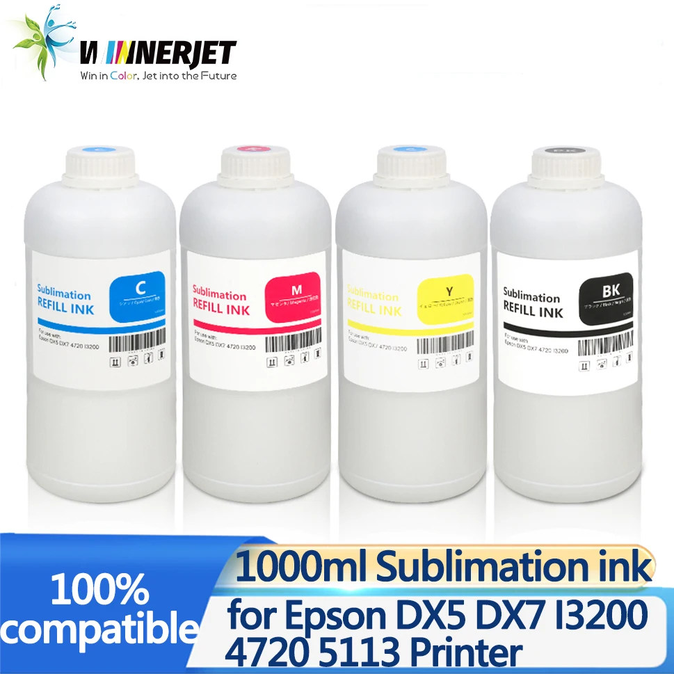 Winnerjet 1000ml Sublimation ink High concentration ink for Epson DX5 DX7 I3200 4720 5113 Printer
