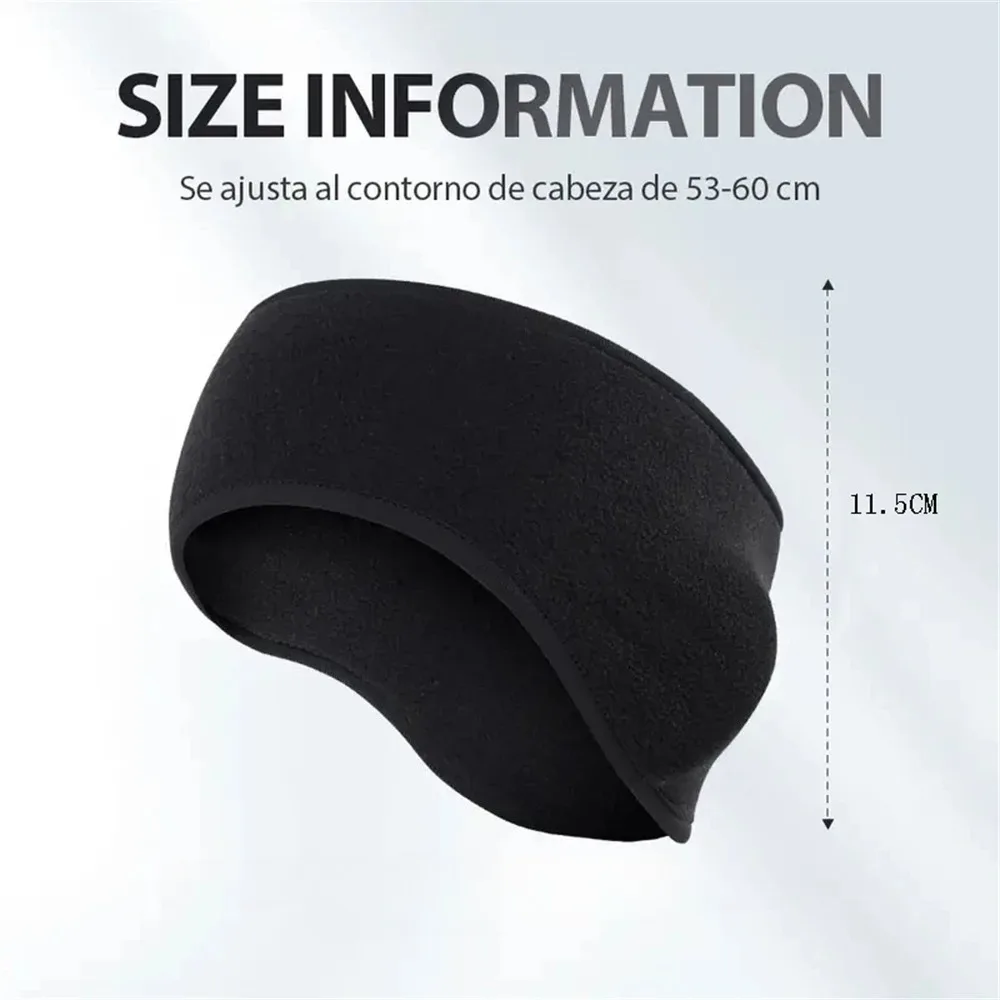 Winter Warmer Headband Breathable Windproof Sweatband Fleece Ear Cover Warmer Outdoor Sports Cycling Running Elastic Headwear