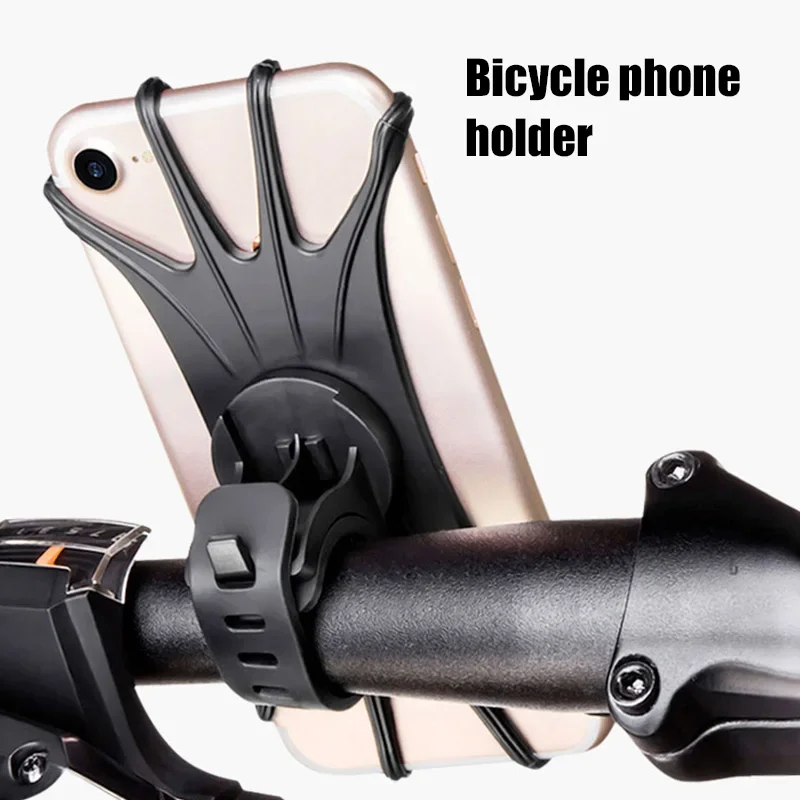Universal Bicycle Mobile Phone Holder Rotating Silicone For 4.0-6.0 Inch