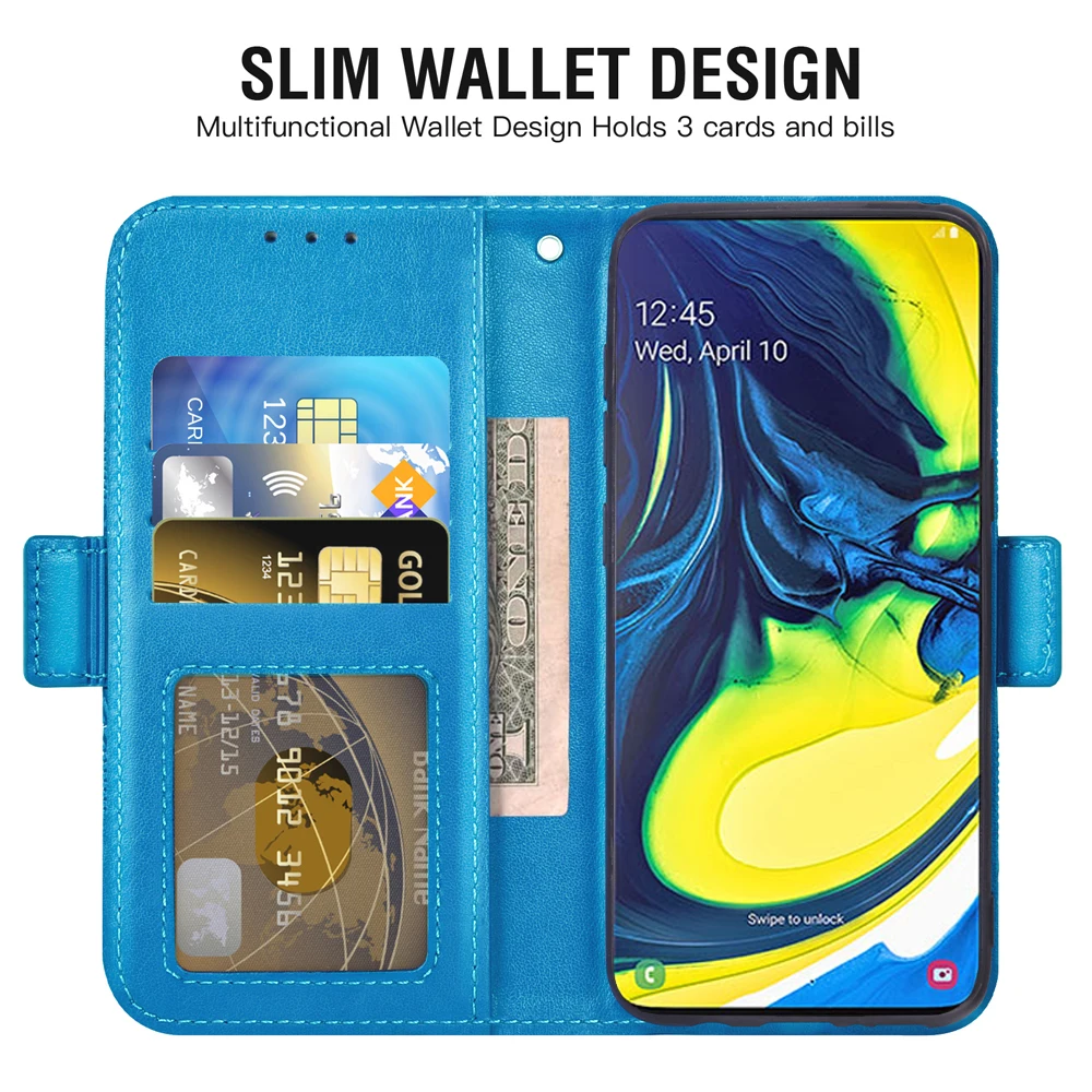 Elegant Universal Fashion Wallet Case with Magnetic Card Pocket and Stand Functionality