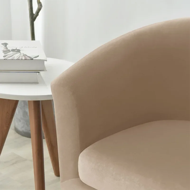 Velvet Sofa Cover Single Sofa Cover for Living Room Elastic Solid Color Armchair Slipcover for Bar Home Counter with Seat Covers 4