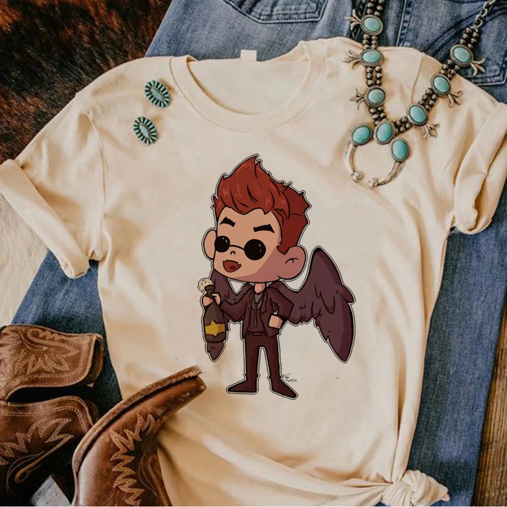 

Женская футболка с графическим принтом Good Omens, уличная одежда в японском стиле 1920-х годов
