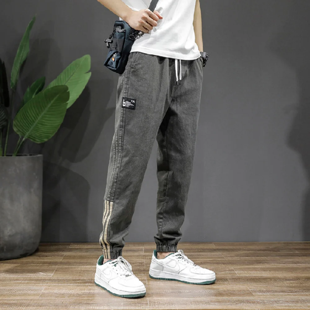 Spring New Men's Clothing Loose Oversized pantalones hombre Casual Hip Hop Solid Color Spliced Pocket Pants men y2k trousers